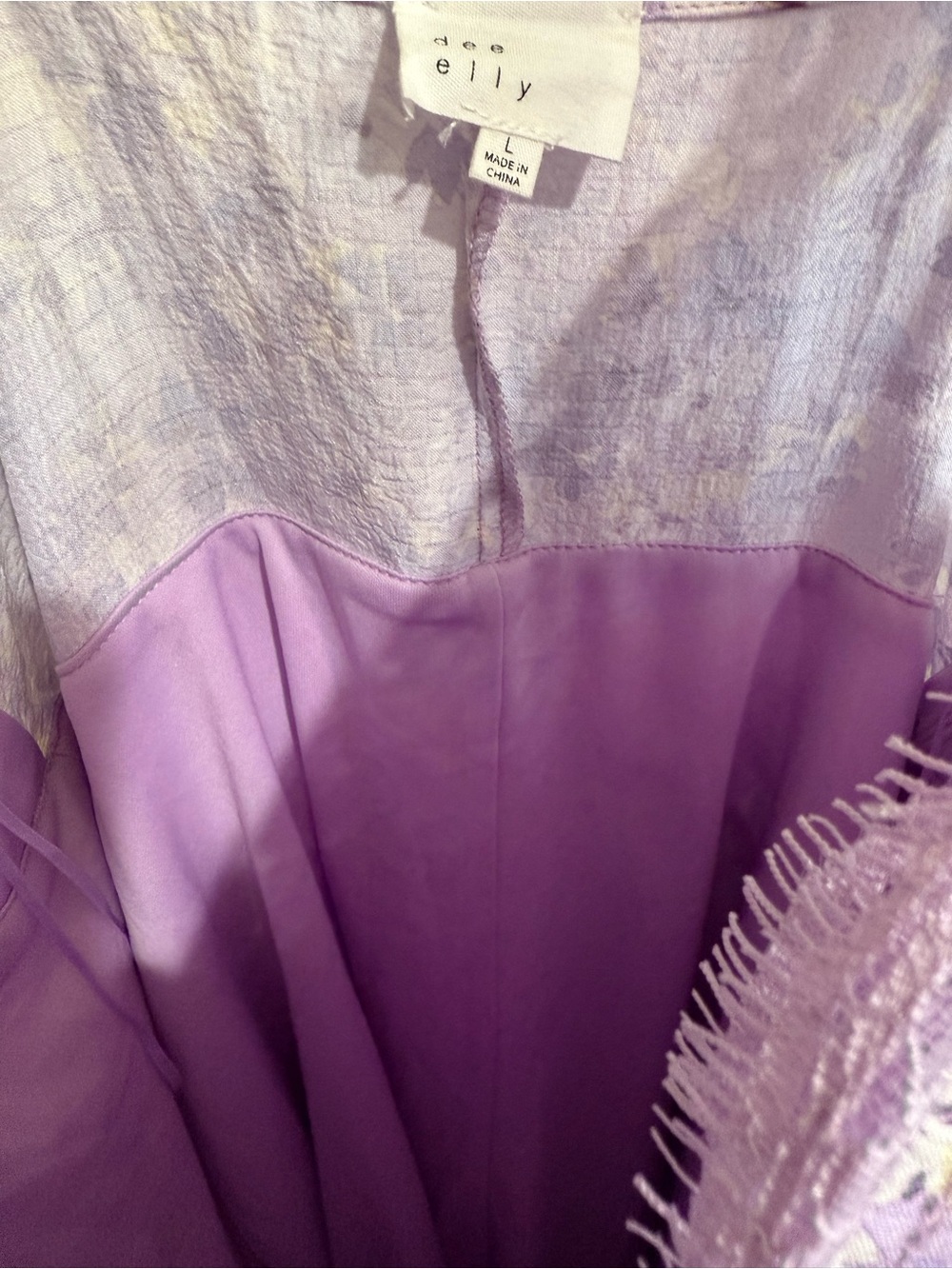Lavender Floral Maxi Dress with Lace Trim - Picture 5 of 11